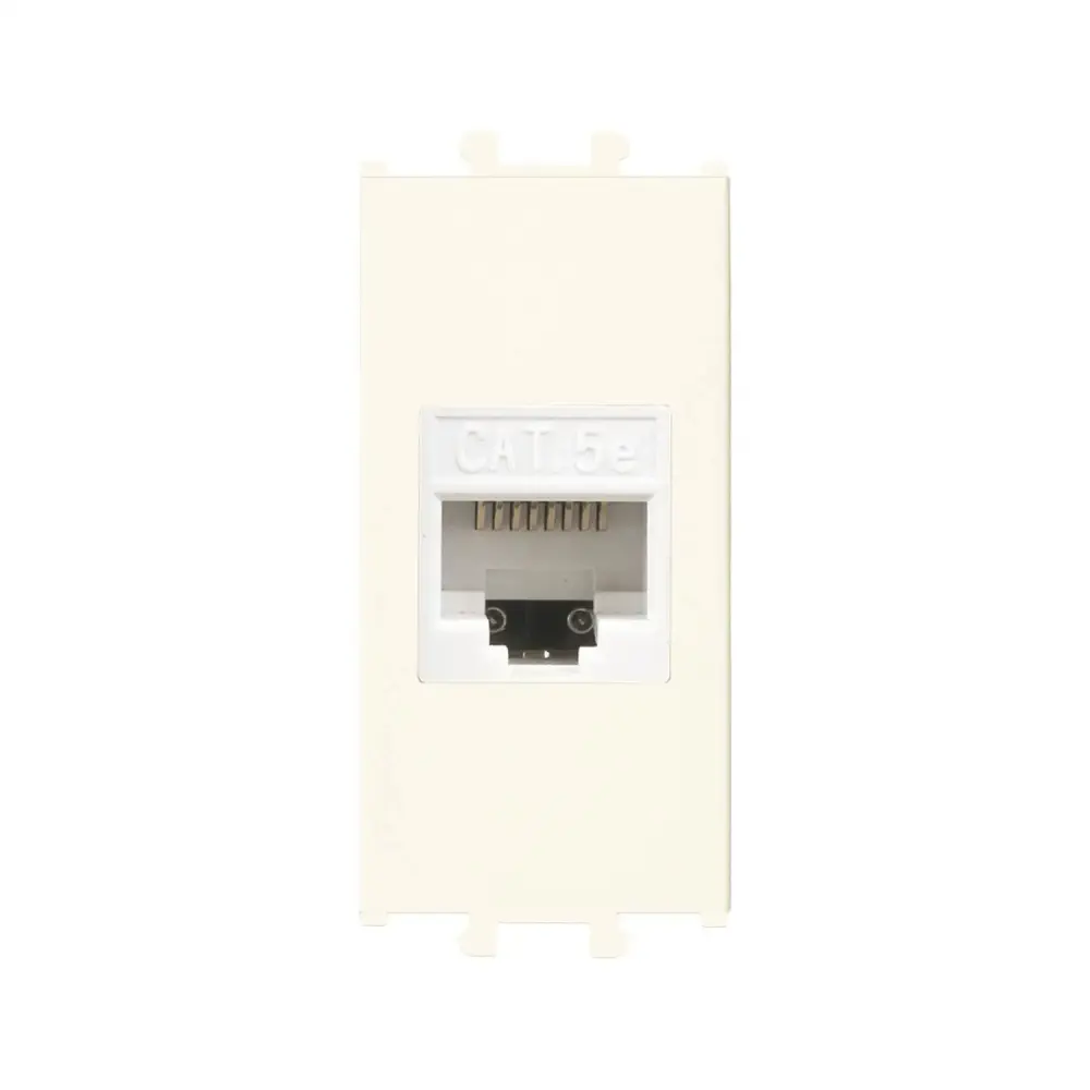 Domino Data Prizi (RJ45 Cat5E), 1M, Krem (Mekanizma + Tuş/Kapak) 