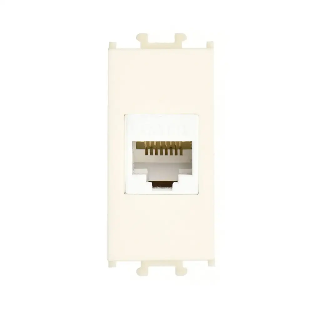 Domino Data Prizi (RJ45 Cat6), 1M, Krem (Mekanizma + Tuş/Kapak) 