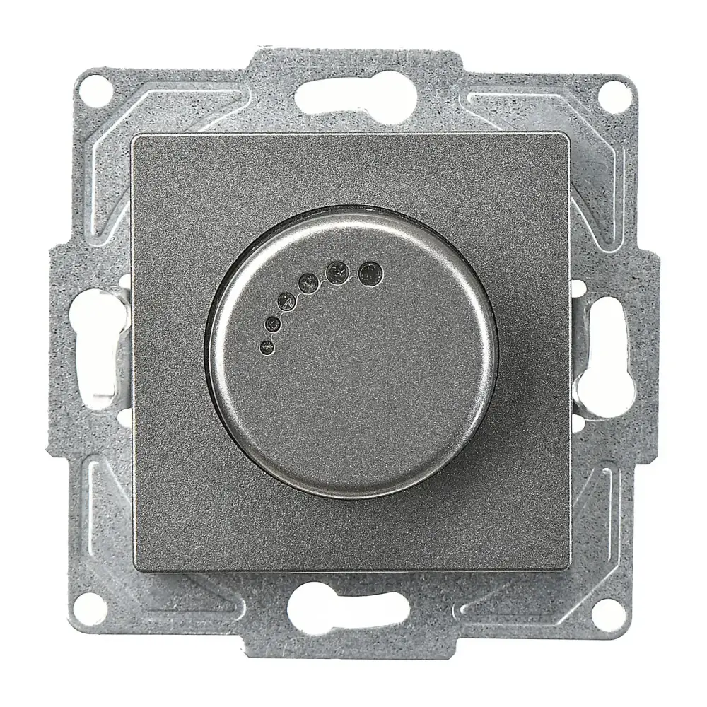 Eqona / Radius / Neoline Işıklı Dimmer 1000VA, Füme (Mekanizma + Tuş/Kapak) 