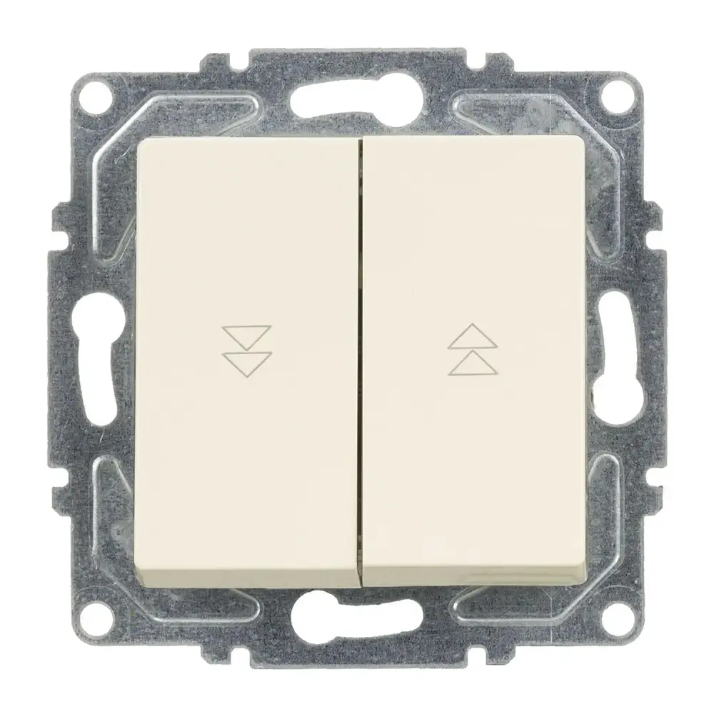 Eqona / Radius / Neoline Jaluzi Kumanda Anahtarı (İki Düğmeli), Krem (Mekanizma + Tuş/Kapak) - 1